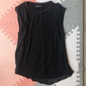 ZARA | Black overlay blouse